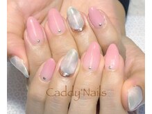 キャディーネイルズ(Caddy' Nails)/大理石調にニュアンスミラー