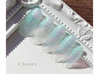 ビューティーネイルサロン クリアーズ(Clears)/ブルーグリーンのラメグラデ