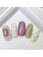 ネイルファクトリー 横浜ベイクォーター店/ハワイアンデザイン　￥12100