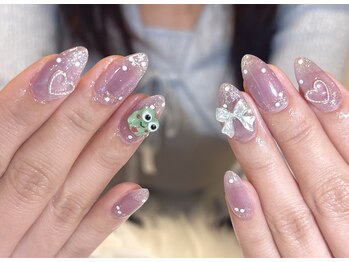 プリュネブランシュネイル(Prune Blanche Nail)/11月定額デザイン