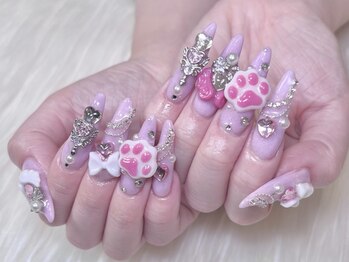 エム ネイル 本店(M Nail)の写真/【持ち込みデザインOK】3D,ゴテゴテ系も納得の仕上がりに★地雷系や量産型ネイルもお任せください◎