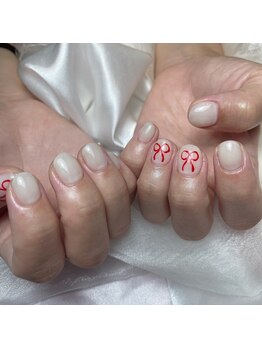 ホワイト/リボン/フィルイン