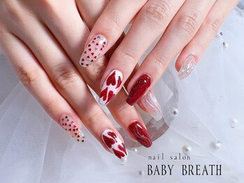 ベイビーブレス(BABY BREATH)/持ち込み☆ハートネイル