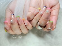 シュガーネイル(sugar nail)/カラフルネオンフレンチ