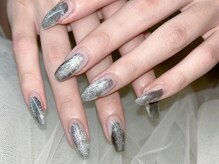 リベレ(LIBELLE)/塗りかけネイル/シルバーネイル