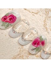 ビービーネイル(BB)/水彩バラネイルが綺麗！