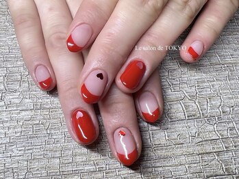 サロンド トウキョウ(Le salon de TOKYO)/レッド&ハートデザインネイル