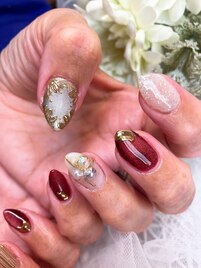 ミラーアート冬ネイル