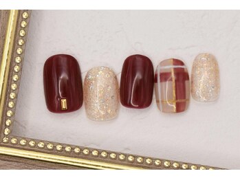 ネイルサロンprish銀座4丁目店【マグネット&フットネイル定額サロン】/6000円 アンティーク チェック