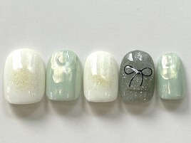 グリーンリボンラメ¥7550