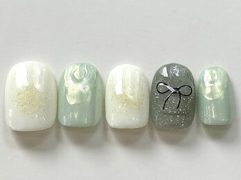 グリーンリボンラメ¥7550