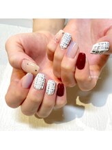 ネイルサロン イントゥ(into_)/モコモコツイード　ボルドー