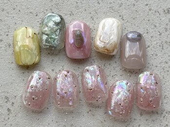 天然石、素材ネイル