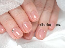 ワンカラー+ストーンネイル