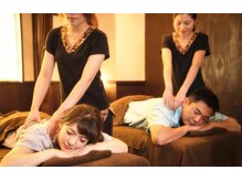 ペア室完備☆多彩な手技で心身を癒す【アロマトボディ60分+小顔＆デコルテ計100分2名様17000（1人8500）　