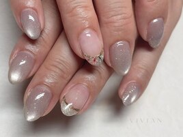 ラメフレンチ　シンプル