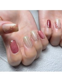 レッドニュアンスネイル