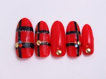 ネイリックス アヴェニール(NAILX avenir)/レッドチェック柄