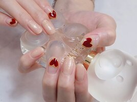 バレンタイン　ハートネイル