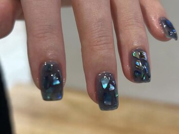 ファンクションネイルズ 表参道 原宿(FUNCTION NAILS)/ブルー/シェルネイル