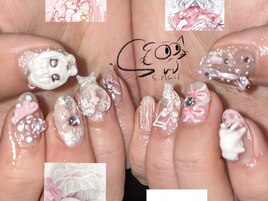 推しネイル　まふまふ　ガーリー
