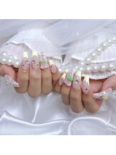 プティネイル(Puty Nail)/ギンガムチェックネイル　ジェル