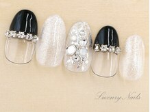 ラグジュアリーネイルズ アカバネ(Luxury Nails Akabane)/キラキラ*ストーンフレンチ