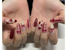 アイズモア 京王八王子店(Eye's More～eyelash＆nail～)/ハート×赤×リボン×手描き