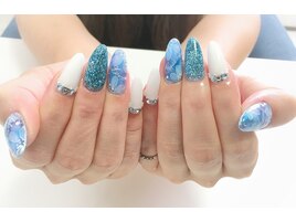 奥行きフラワーネイル