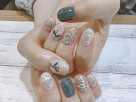 メタリック×ニュアンスネイル