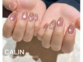 ピンクキルティングネイル