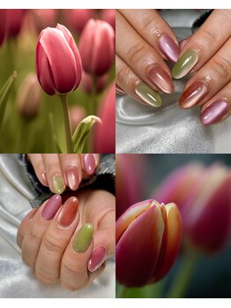 春色グラデーションネイル