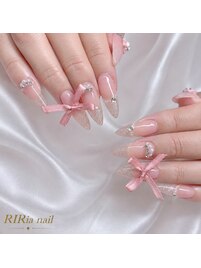 リボンガーリーラメネイル