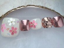 オーシャン 銀座店(OCEAN)/フラワーミラーネイル