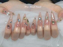 ピオミエルネイル 新宿(pio miel nail)/ヌーディーピンク×スティレット
