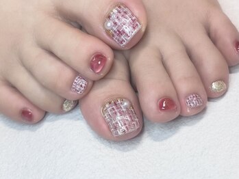 ネイル アンド まつげエクステサロン キュア(Cure)/ツイードネイル