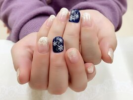 雪の結晶ネイル★2本アート