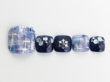 まつげアンドネイル ディアマンローズ(DIAMANT ROSE)/ツイードフットネイル　6600円