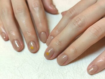 剥がせるジェル×押し花ネイル