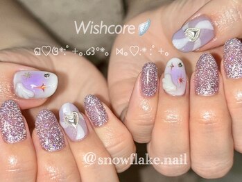スノーフレーク(Snowflake)の写真/【韓国トレンドアート◆7300円】定額でも人と被らない！量産型ではない、ひとクセある可愛さの定額ネイル♪