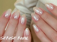 センスネイル 池袋店(Sense Nail)/キラキラパールミラーワンカラー