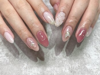 pink nail byフクザワ