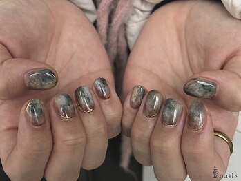 アイネイルズ 吉祥寺店(I nails)/奥行きインク鉱物滲みネイル