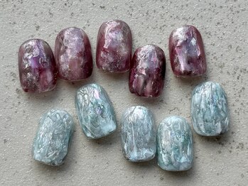 シェル、水滴ネイル