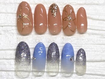 キャンアイドレッシー 博多店(Can I Dressy)の写真/リーズナブルにオシャレを♪ワンカラー¥3500/カラグラ¥3500/フレンチラメライン込¥4000♪写真は¥4000☆