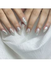 ハレとケ/水色ニュアンスネイル
