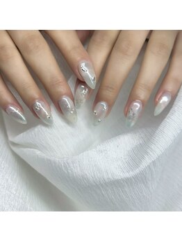 ハレとケ/水色ニュアンスネイル