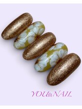 ユウネイル(YOU由NAIL)/手描き大人フラワーネイル