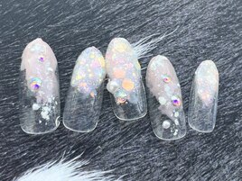 雪っぽいホロのグラデーション