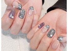 アトリエ グリッター(atelier glitter)/ブラック系ツィードネイル